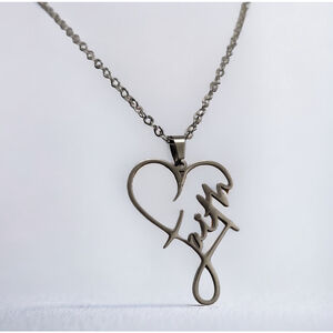 Faith heart stainless steel necklace